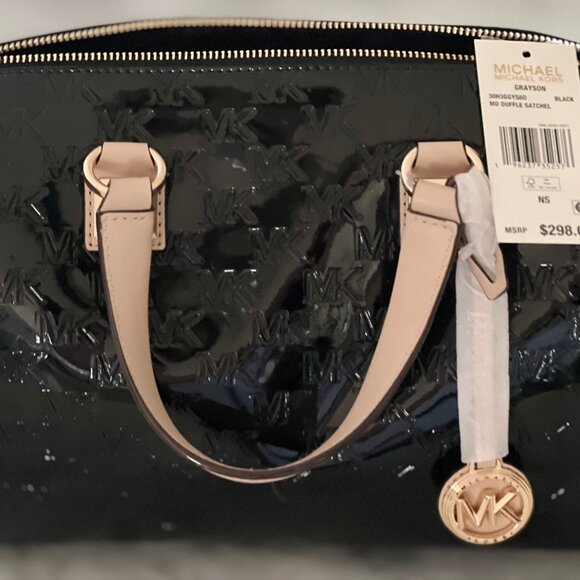 Michael Kors Grayson MD Duffle Satchel Black- New - Picture 7 of 12